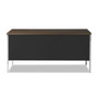 Alera Double Pedestal Steel Credenza, 60w x 24d x 29.5h, Mocha/Black