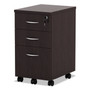 Alera Valencia Series Mobile Pedestal File, Left/Right, 3-Drawer: Box/Box/File, Legal/Letter, Espresso, 15.88 x 20.5 x 28.38