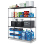 Alera All-Purpose Wire Shelving Starter Kit, Four-Shelf, 60w x 24d x 72h, Black Anthracite Plus