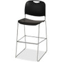 Lorell Bistro-Height Chair - Black Seat Color - Plastic Seat Material - Black Back Color - Plastic Back Material - Chrome Frame Color