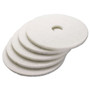 Boardwalk Polishing Floor Pads, 18" Diameter, White, 5/Carton (BWK4018WHI) View Product Image