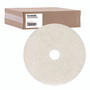 Boardwalk Natural Burnishing Floor Pads, 24" Diameter, White, 5/Carton