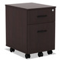 Alera Valencia Series Mobile Pedestal, Left or Right, 2-Drawers: Box/File, Legal/Letter, Mahogany, 15.88" x 19.13" x 22.88"