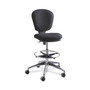 Safco Metro Collection Extended-Height Chair, Supports Up to 250 lb, 23" to 33" Seat Height, Black Seat/Back, Chrome Base