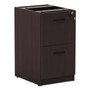 Alera Valencia Series Full Pedestal File, Left or Right, 2 Legal/Letter-Size File Drawers, Mahogany, 15.63" x 20.5" x 28.5"