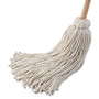 Boardwalk Handle/Deck Mop, #32 White Cotton Head, 54" Natural Wood Handle, 6/Pack