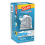 Glad ForceFlex MaxStrength Tall Kitchen Drawstring Trash Bags, 13 gal, Fresh Clean Scent, 24 x 28, White, 34/Box, 6 Boxes/Carton