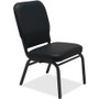 Lorell Oversize Stack Chairs with No Arms - Black Seat Color - Vinyl Seat Material - Black Back Color - Vinyl Back Material - Steel Frame Material
