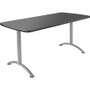Iceberg Arc Fixed Height Table 36X72 Rectangular, Graphite - Rectangle Top - 72" Table Top Length x 36" Table Top Width - Assembly Required - Graphite