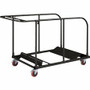 Lorell Round Planet Table Trolley Cart - Steel - 52" Width x 32.75" Depth x 40.16" Height - Charcoal - For 16 Devices