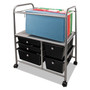 Advantus Letter/Legal File Cart with Five Storage Drawers, Metal, 5 Drawers, 21.63" x 15.25" x 28.63", Matte Gray/Black (AVT34100) View Product Image