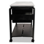 Advantus Folding Mobile File Cart, Plastic, 1 Shelf, 1 Bin, 14.5" x 18.5" x 21.75", Black