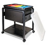 Advantus Folding Mobile File Cart, Plastic, 1 Shelf, 1 Bin, 14.5" x 18.5" x 21.75", Black