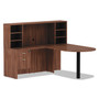 Alera Valencia Series Reversible Return/Bridge Shell, 35w x 23.63d x 29.5h, Modern Walnut