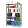 Alera NSF Certified 6-Shelf Wire Shelving Kit, 48w x 18d x 72h, Black Anthracite