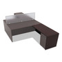 Alera Valencia Series Reversible Return/Bridge Shell, 47.25w x 23.63d x 29.5h, Mahogany