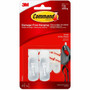 Command Utility Hooks - 2 Small Hook - 1 lb (453.6 g) Capacity - Plastic - White