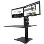 Victor High Rise Dual Monitor Standing Desk Workstation, 28" x 23" x 10.5" to 15.5", Black