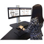Victor High Rise Dual Monitor Standing Desk Workstation, 28" x 23" x 10.5" to 15.5", Black