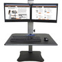 Victor High Rise Dual Monitor Standing Desk Workstation, 28" x 23" x 10.5" to 15.5", Black