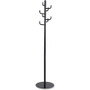 Safco Hook Head Coat Rack - 8 Hooks - 67" Height - for Coat, Jacket, Purse, Hat, Garment - Tubular Steel - Black