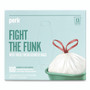 Perk Scented Drawstring Tall Kitchen Trash Bags, 13 gal, Fresh Scent, 28" x 24", White, 100/Box