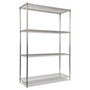 Alera NSF Certified Industrial Four-Shelf Wire Shelving Kit, 48w x 18d x 72h, Silver (ALESW504818SR) View Product Image