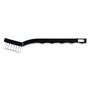 Carlisle Flo-Pac Utility Toothbrush Style Maintenance Brush, White Nylon Bristles, 7.25" Brush, 7" Black Polypropylene Handle