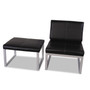 Alera Ispara Series Armless Chair, 26.57" x 30.71" x 31.1", Black Seat, Black Back, Silver Base (ALERL8319CS) View Product Image