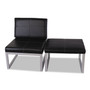 Alera Ispara Series Armless Chair, 26.57" x 30.71" x 31.1", Black Seat, Black Back, Silver Base