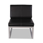 Alera Ispara Series Armless Chair, 26.57" x 30.71" x 31.1", Black Seat, Black Back, Silver Base (ALERL8319CS) View Product Image