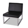 Alera Ispara Series Armless Chair, 26.57" x 30.71" x 31.1", Black Seat, Black Back, Silver Base (ALERL8319CS) View Product Image