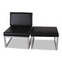 Alera Ispara Series Armless Chair, 26.57" x 30.71" x 31.1", Black Seat, Black Back, Silver Base (ALERL8319CS) View Product Image