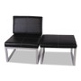 Alera Ispara Series Armless Chair, 26.57" x 30.71" x 31.1", Black Seat, Black Back, Silver Base