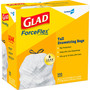 Glad CloroxPro ForceFlex Tall Kitchen Drawstring Trash Bags, 13 gal, 24 x 27.38, Gray, 100/Box