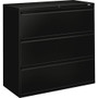 HON Brigade 800 Series Lateral File w/ Drawers - 52.5" Height x 2" Width x 18" Depth - 3 x File Drawer(s) - Finish: Black, Baked Enamel
