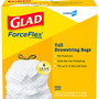 Glad CloroxPro ForceFlex Tall Kitchen Drawstring Trash Bags, 13 gal, 24 x 27.38, Gray, 100 Bags/Box, 4 Boxes/Carton