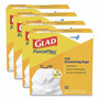 Glad CloroxPro ForceFlex Tall Kitchen Drawstring Trash Bags, 13 gal, 24 x 27.38, Gray, 100 Bags/Box, 4 Boxes/Carton