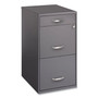 Office Designs Utility File Cabinet, 3-Drawers: Pencil/File/File, Letter, Charcoal, 14.5" x 18" x 27.13" View Product Image