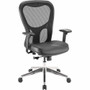 Lorell Elevate Mesh Mid-Back Office Chair - Black Seat Color - Leather Seat Material - Aluminum Frame Material - 5-star Base