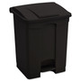 Safco Large Capacity Plastic Step-On Receptacle, 17 gal, Plastic, Black