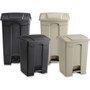 Safco Large Capacity Plastic Step-On Receptacle, 17 gal, Plastic, Black