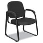 Alera Genaro Series Fabric Half-Back Sled Base Guest Chair, 25" x 24.80" x 33.66", Black Seat, Black Back, Black Base (ALERL43C11) View Product Image