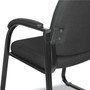 Alera Genaro Series Fabric Half-Back Sled Base Guest Chair, 25" x 24.80" x 33.66", Black Seat, Black Back, Black Base