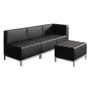 Alera QUB Series Armless L Sectional, Charging Station Center Seat, AC Outlet, (2) USB Ports, 26.38" x 26.38" x 30.5", Black