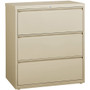 Lorell Fortress Series Lateral File - 36" Width x 18.6" Depth x 40.3" Height - 3 x Drawer(s) for File - Letter, Legal, A4 - Lateral - Locking Drawer, Magnetic Label Holder, Ball-bearing Suspension, Leveling Glide - (LLR88027)