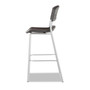 Iceberg CafeWorks Stool, Supports Up to 225 lb, 30" Seat Height, Graphite Seat, Graphite Back, Silver Base