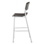 Iceberg CafeWorks Stool, Supports Up to 225 lb, 30" Seat Height, Graphite Seat, Graphite Back, Silver Base