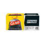 Glad Guaranteed Strong Large Drawstring Trash Bags, Three-Ply, 30 gal, 1.05 mil, 30 x 33, Black, 28/Box
