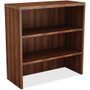 Lorell Chateau Series Bookshelf - 36.5" Height x 36" Width x 15" Depth, x 1.5" Thickness Top - 2 Shelve(s) - Reeded Edge - Material: Laminate - Finish: Walnut Laminate